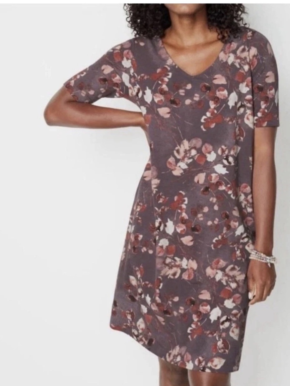 J Jill Pure Jill Women's Affinity French Terry Dress Size Small Floral Casual